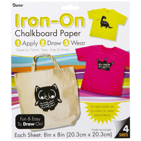 4 fogli Iron On Chalkboard Sheets 20x20cm
