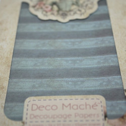 3 fogli Deco Maché Blue Stripes