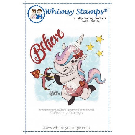 Timbro Whimsy Stamps Unicorn Cupid