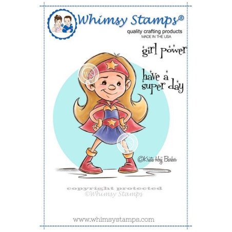 Timbro Whimsy Stamps Super Girl