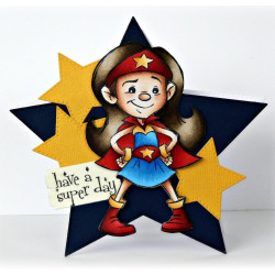 Timbro Whimsy Stamps Super Girl