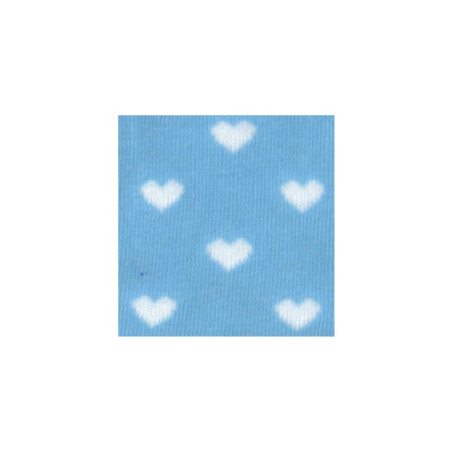 Tubolare Celeste a cuori bianchi 30x8cm
