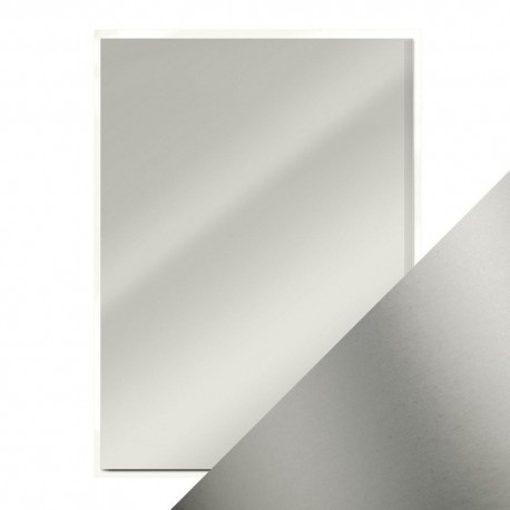 5 fogli A4 Tonic Studios Mirror Card Satin Frosted Silver