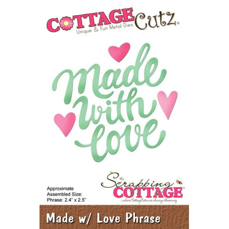 CottageCutz Made With Love Phrase