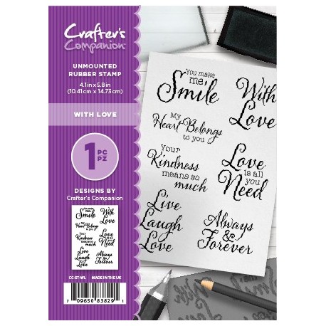 Crafter's Companion A6 Rubber Stamp - With Love