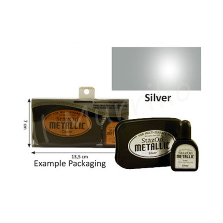 StazOn metallic ink pad & inker silver