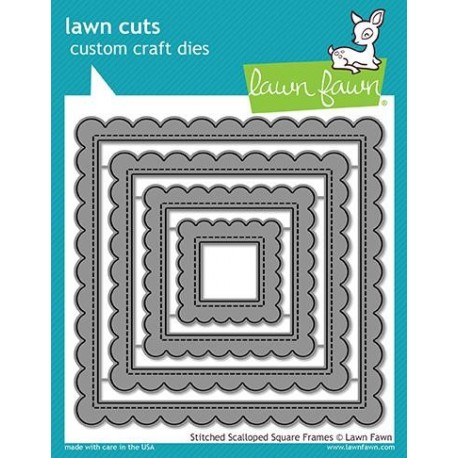 Lawn Fawn Die Stitched Scalloped Square Frames