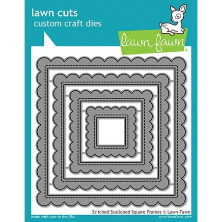Lawn Fawn Die Stitched Scalloped Square Frames