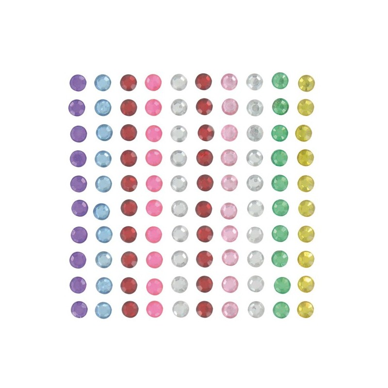 100 Strass adesivi colorati Artemio