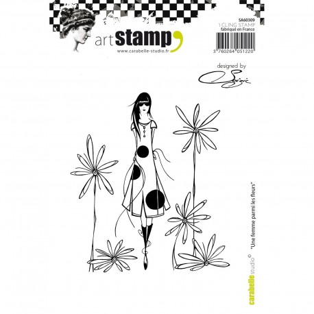 Carabelle Studio Cling Stamp A6 Une Femme Parmi Les Fleurs