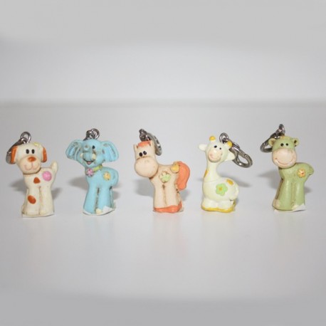 5 Charms animaletti in resina