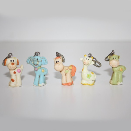 5 Charms animaletti in resina