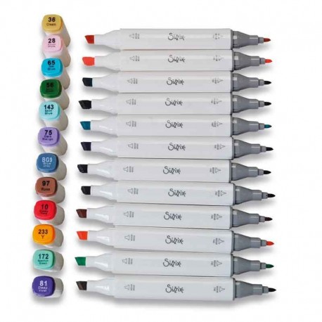 Sizzix Permanent Pens Assorted Colours 12 pezzi