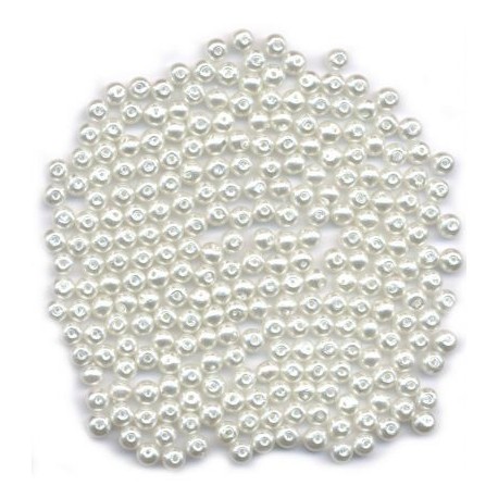 80 Perle di vetro Avorio 4 mm