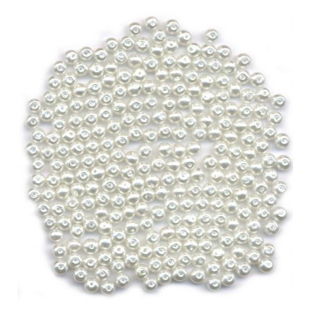 80 Perle di vetro Avorio 4 mm