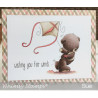 Timbro Whimsy Stamps Teddy Flying a Kite