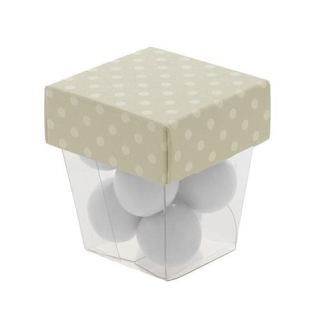 Piramide Pvc con coperchio a pois tortora 33x33x50 m