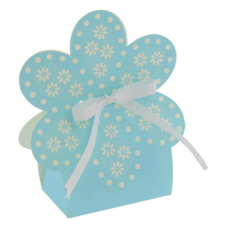 Borsa rotonda celeste a pois 6x4x11cm