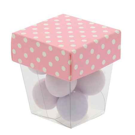 Piramide Pvc con coperchio a pois rosa 33x33x50 m