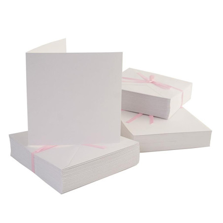 Cards/Envelopes quadrati (100 pezzi x 2, 240gsm) - White