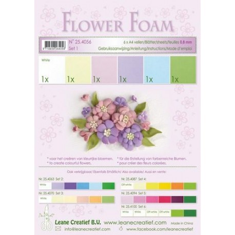 Set LeCrea Flower Foam A4 Pastel 0,8mm