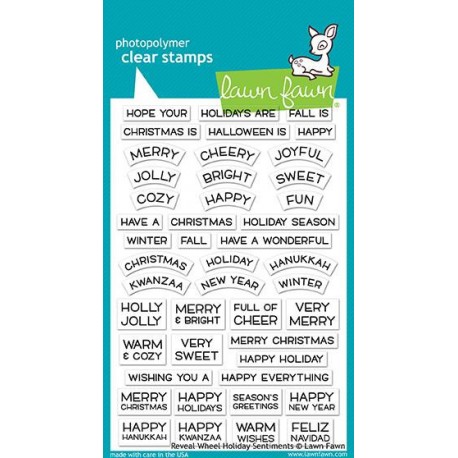Lawn Fawn Clear Stamps Reveal Wheel Holiday Sentiments