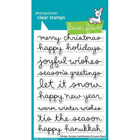 Lawn Fawn Stamp Set Winter Scripty Sentiments