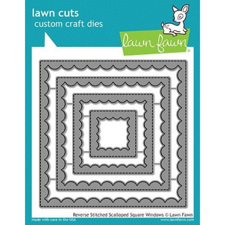 Lawn Fawn Die Reverse Stitched Scalloped Square Window