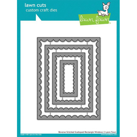 Lawn Fawn Die Reverse Stitch Scallop Rectangle Window
