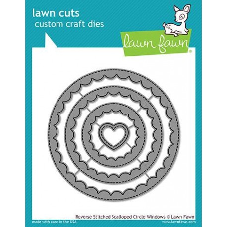 Lawn Fawn Die Reverse Stitched Scalloped Circle Window