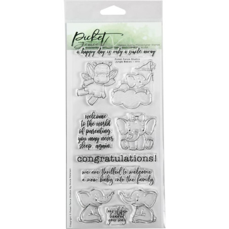 Picket Fence Studios Stamp Set Jungle Babies