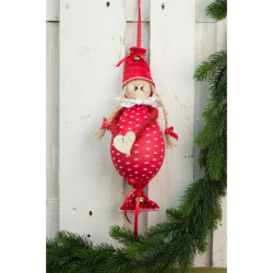 Tubolare Rosso a pois bianchi 30x8cm