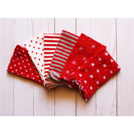 Set 6 Tubolari Natale Rosso 30x8cm