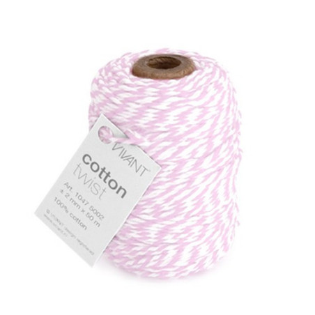 Bakers Twine Bianco-Rosa 2mm