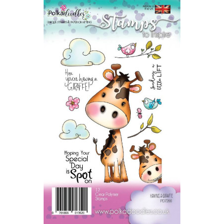 Polkadoodles Having A Giraffe Clear Stamps