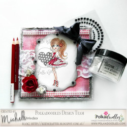 Polkadoodles Ruby Party Girl Clear Stamp
