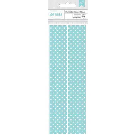 24 DIY Party Paper Straws Blue & White