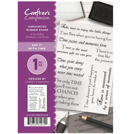 Crafter's Companion A6 Rubber Stamp - Say It With Time