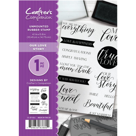 Crafter's Companion A6 Rubber Stamp - Our Love Story
