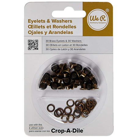 60 Eyelets & Washer Standard Brass We R