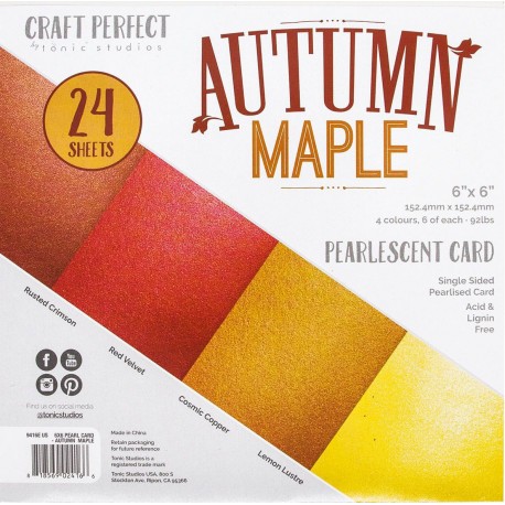 Tonic Studios Craft Perfect Card Packs Autumn Maple 15x15cm
