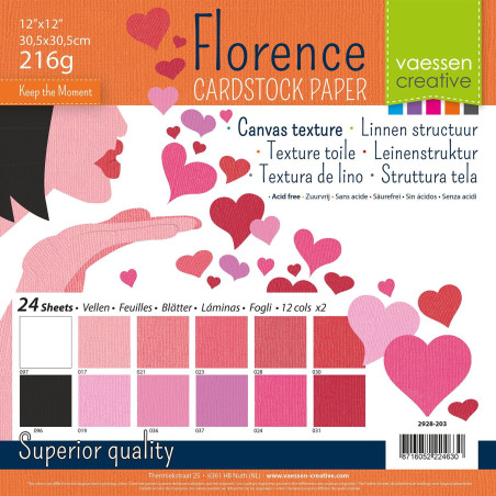 Kit 24 fogli Cardstock Multipack Valentine 30x30cm