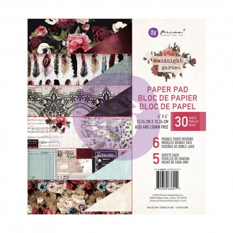 Prima Marketing Midnight Garden Paper Pad 15x15cm