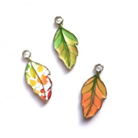 Metal Charms Leaves 3