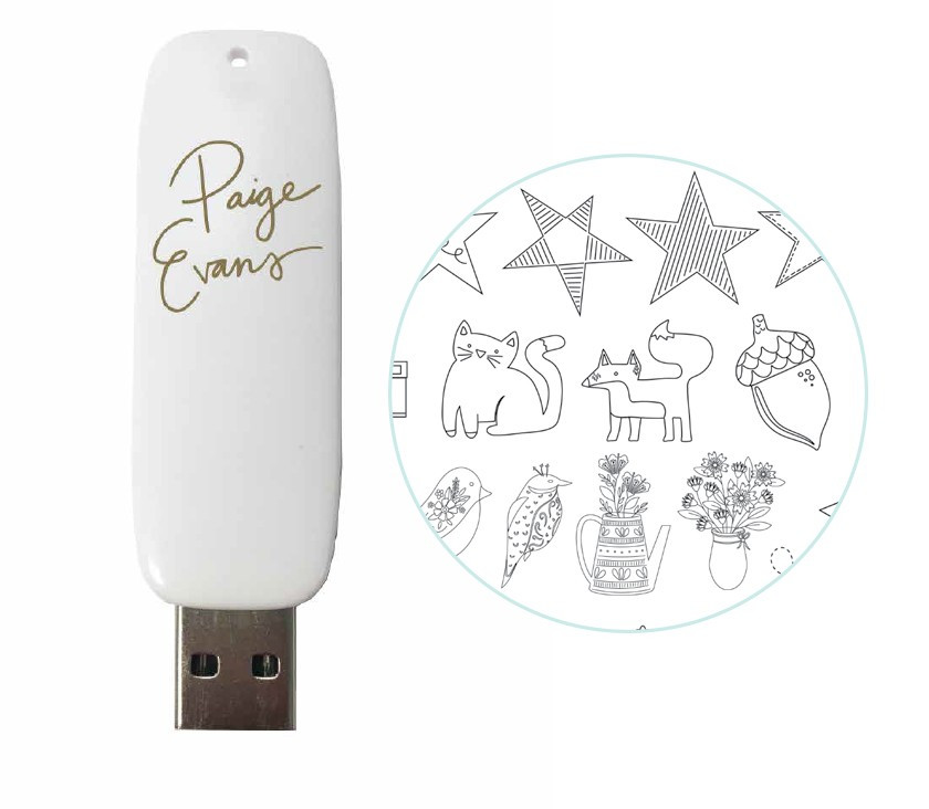 We R Memory Keepers Foil Quill USB Artwork Drive - Floral