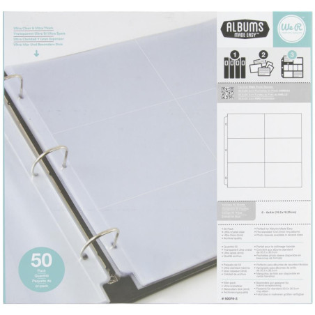 We R Ring Photo Sleeves 4"x6"Pockets 50pag