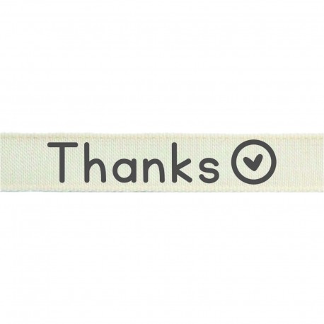 Grosgrain con stampa "Thanks" 15mm