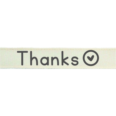 Grosgrain con stampa "Thanks" 15mm