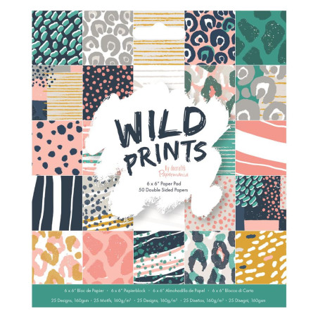 Papermania Paper Pad WILD PRINTS 15x15cm