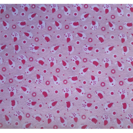 Pannolenci Stampato Rosa con Uccellini